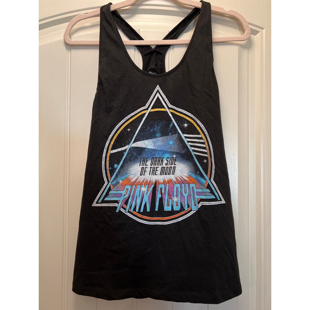 Pink Floyd Women’s Scoop Neck Triangle Triad Sleeveless Tank Top Size L Black